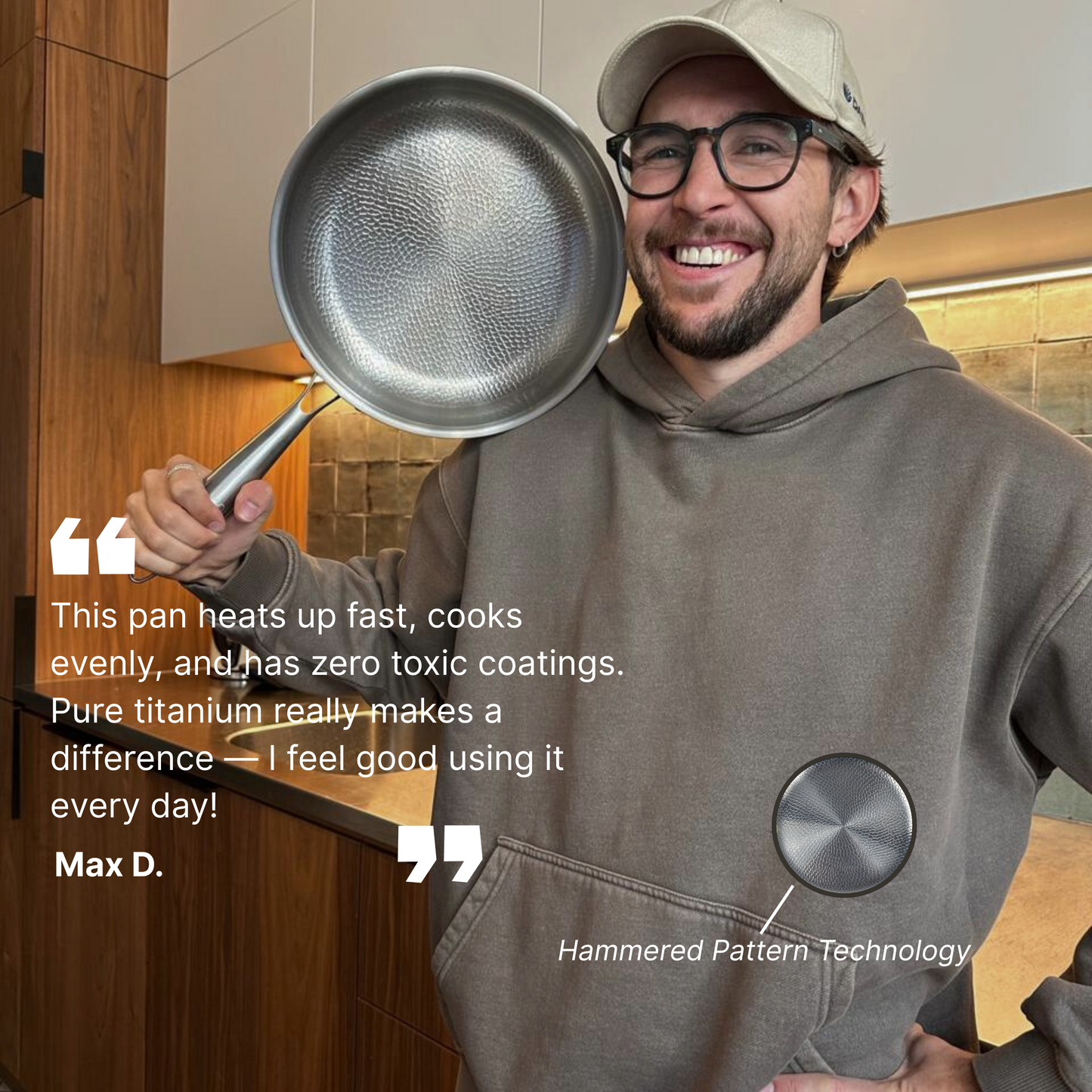 Titanium Hammered Wok Pan Pro