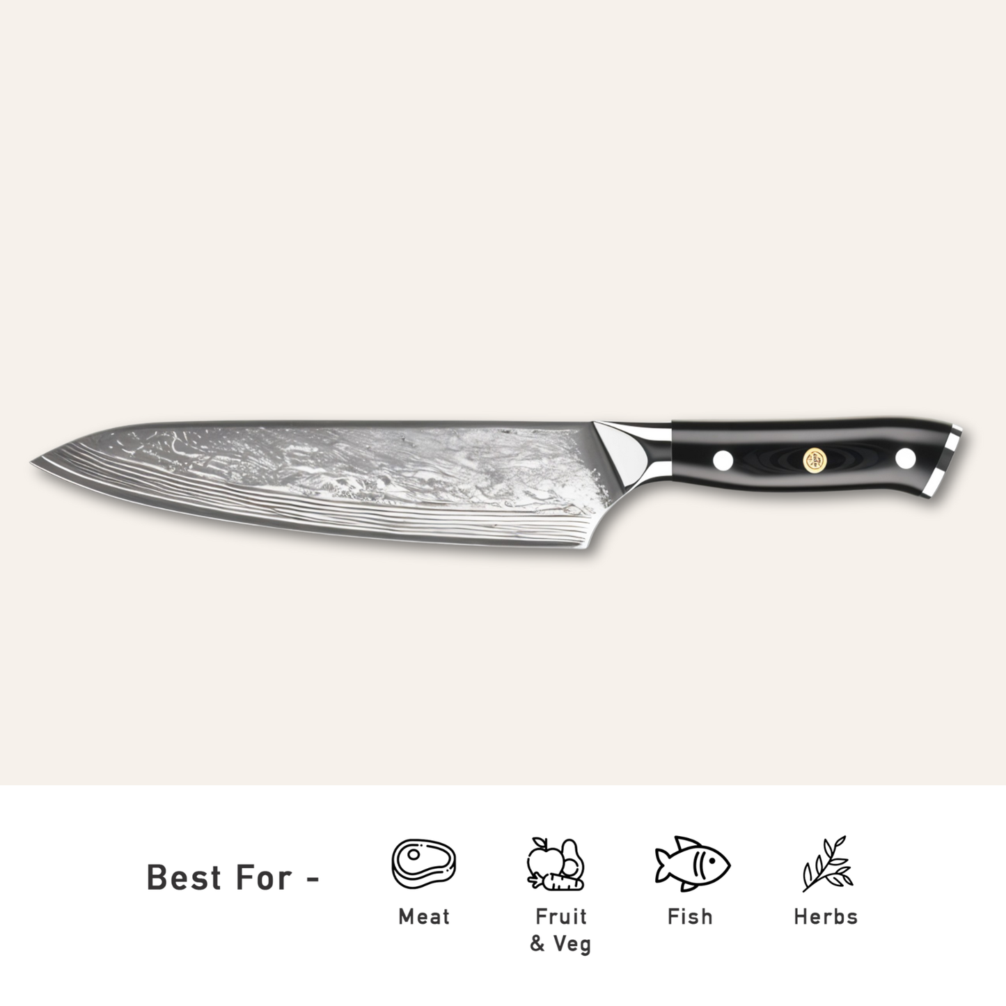 Obsidian Damascus Steel Knives