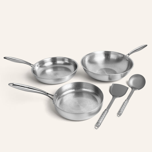 Titanium Hammered Cookware Set Pro